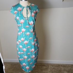 Sassy blue flamingo dress